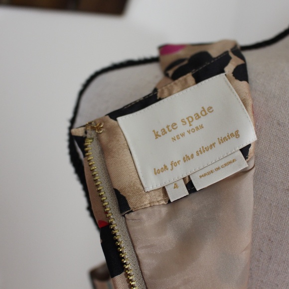 Kate Spade, Bette Leopard Bow Cocktail dress Sleeveless Taffeta Pockets - Picture 11 of 12